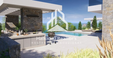For sale is a 4-bedroom villa under construction with a swimming pool and sea view. Photo 