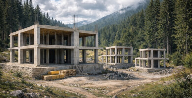 Οικοδομές 450 τ.μ. στα μπετά στο Λιβάδι Παρνασσού Φωτογραφία 